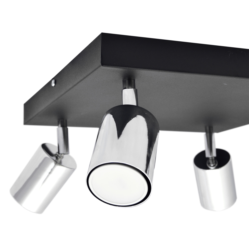 LED Spotlight TUNE 4xGU10/4,8W/230V matte chrome/black