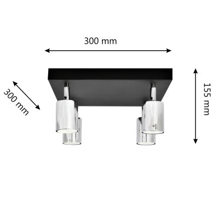 LED Spotlight TUNE 4xGU10/4,8W/230V matte chrome/black