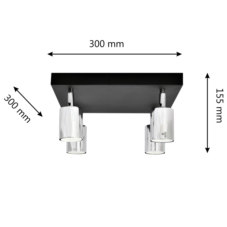 LED Spotlight TUNE 4xGU10/4,8W/230V matte chrome/black