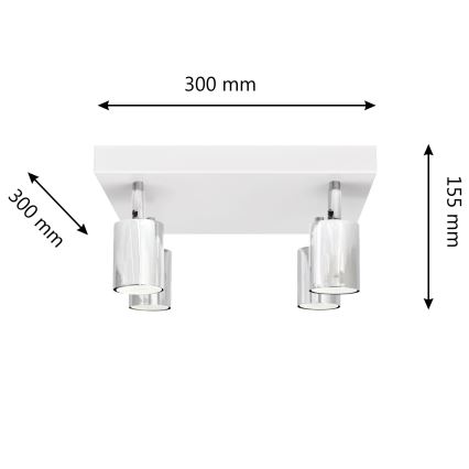 LED Spotlight TUNE 4xGU10/4,8W/230V matte chrome/white