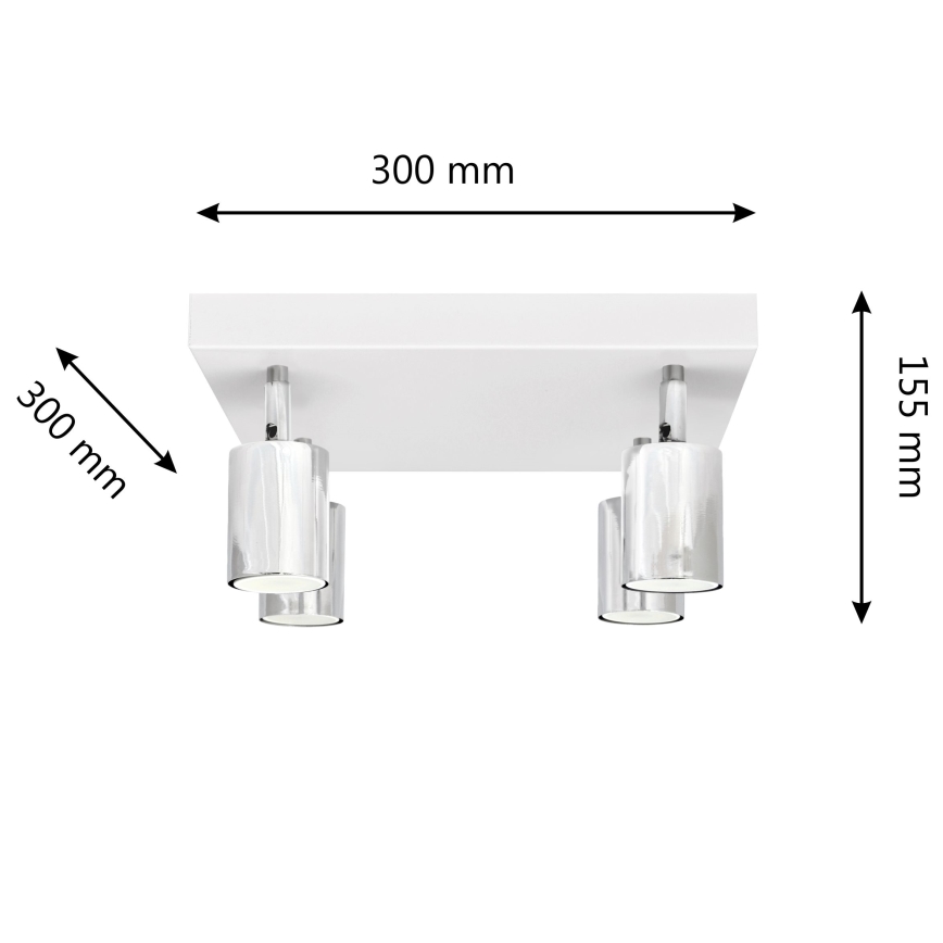 LED Spotlight TUNE 4xGU10/4,8W/230V matte chrome/white