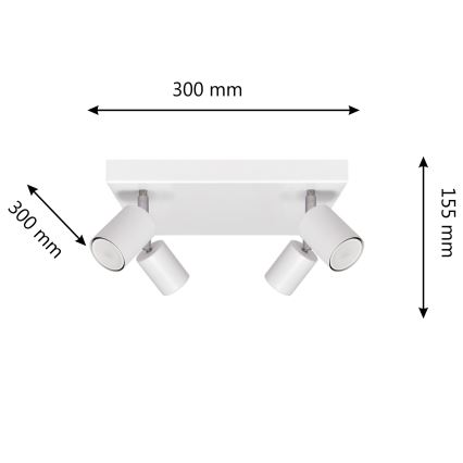LED Spotlight TUNE 4xGU10/4,8W/230V white