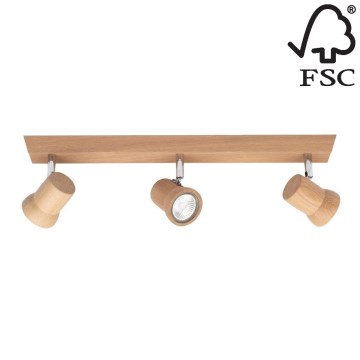 LED Spotlight VENLA 3xGU10/5W/230V oak - FSC certified