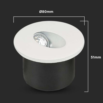 LED Staircase light LED/3W/230V 3000K white