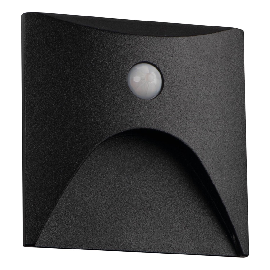 LED Staircase Light with Motion and Dusk Sensor EXIN LED/2.5W/230V 3000K IP65 Black Rectangular