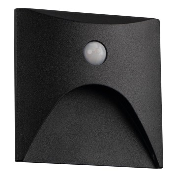LED staircase light with motion and dusk sensor EXIN LED/2.5W/230V 3000K IP65 black square