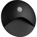 LED Staircase Light with Motion and Dusk Sensor EXIN LED/2.5W/230V 4000K IP65 Black Round