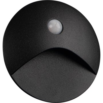 LED Staircase Light with Motion and Dusk Sensor EXIN LED/2.5W/230V 4000K IP65 Black Round