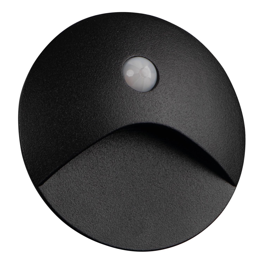 LED Staircase Light with Motion and Dusk Sensor EXIN LED/2.5W/230V 4000K IP65 Black Round