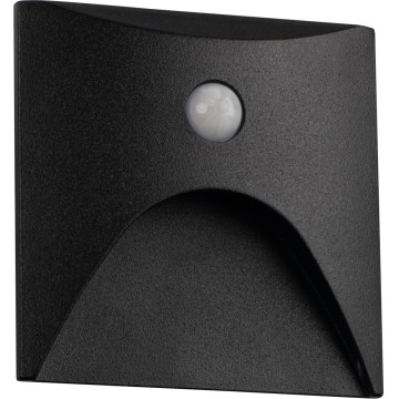 LED Staircase Light with Motion and Dusk Sensor EXIN LED/2.5W/230V 4000K IP65 Black Square
