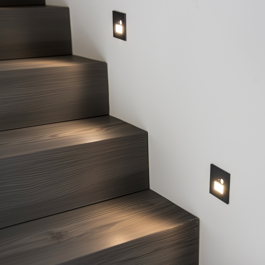 LED Staircase Light with Motion and Twilight Sensor LED/1,5W/230V 3000/4000/6000K Black