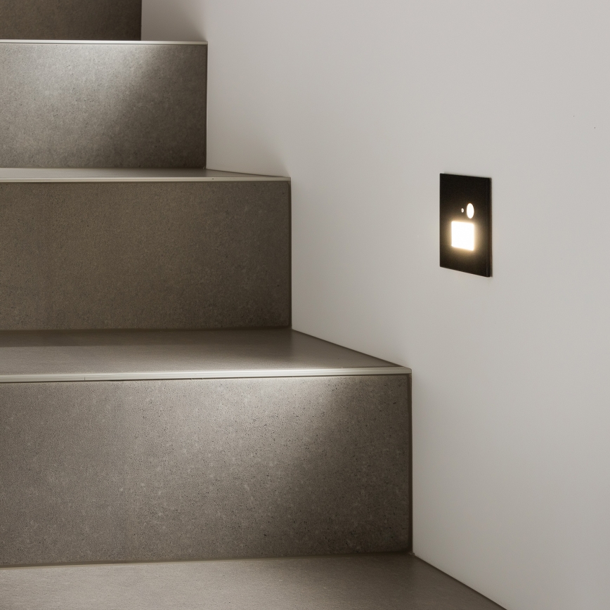 LED Staircase Light with Motion and Twilight Sensor LED/1,5W/230V 3000/4000/6000K Black