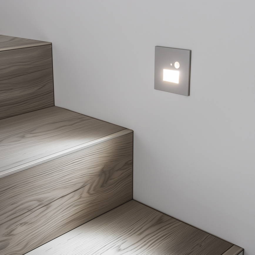 LED staircase light with motion and dusk sensor LED/1.5W/230V 3000/4000/6000K gray