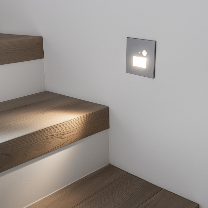 LED Staircase Light with Motion and Dusk Sensor LED/1.5W/230V 3000/4000/6000K Silver