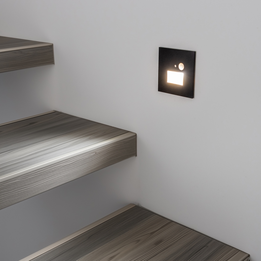 LED Staircase Light with Motion and Dusk Sensor LED/1.5W/230V 3000/4000/6500K Black