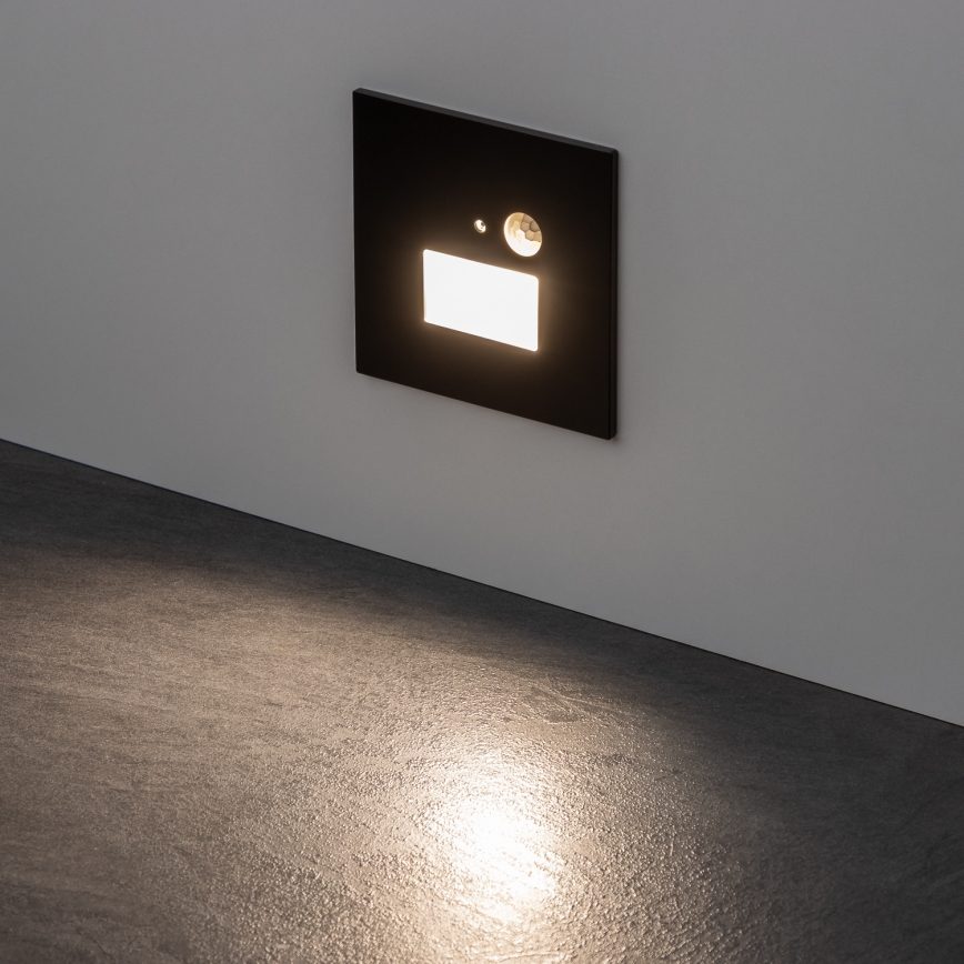 LED Staircase Light with Motion and Dusk Sensor LED/1.5W/230V 3000/4000/6500K Black
