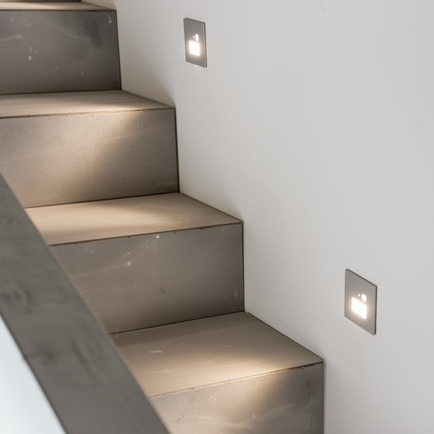 LED Staircase Light with Motion and Dusk Sensor LED/1,5W/230V 3000/4000/6500K Grey