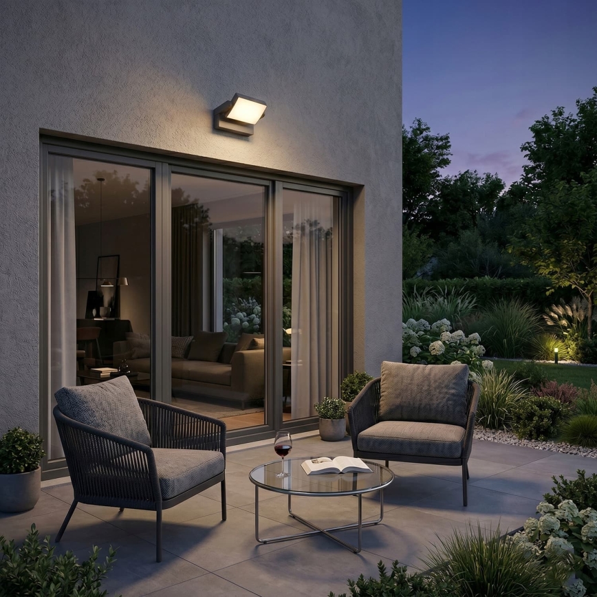 Dimmable LED outdoor wall light LED/12/18/24W/230V 3000/4000/6500K IP54 black