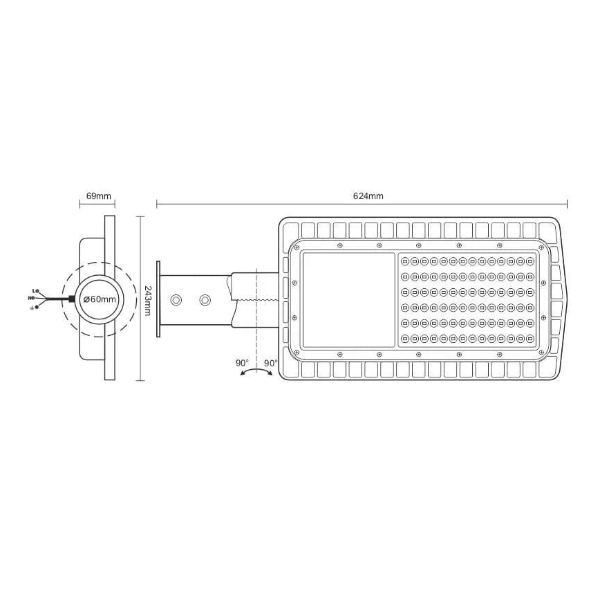 LED Street lamp LED/100W/230V 5000K IP65