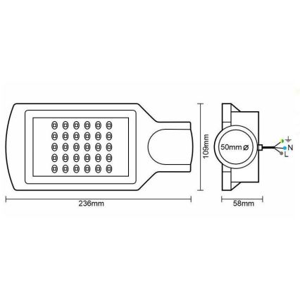 LED Street lamp LED/30W/170-400V IP65