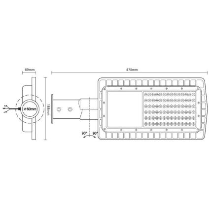 LED Street lamp LED/30W/230V 2700K IP65