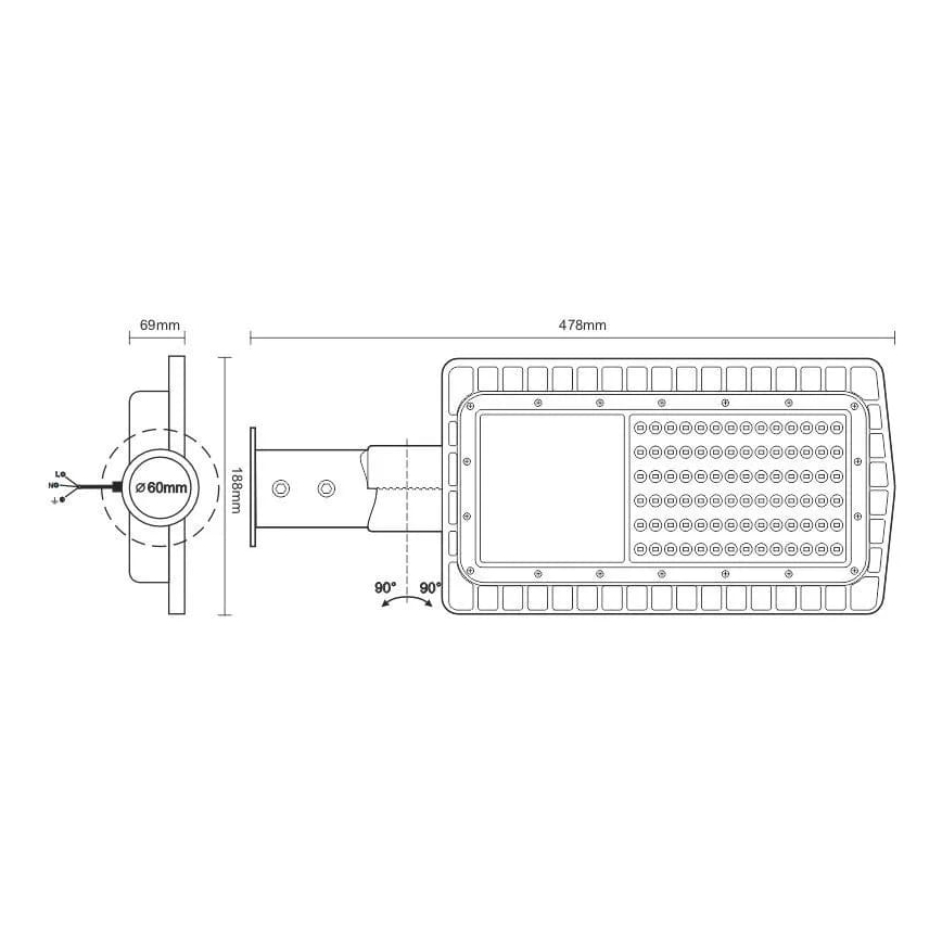 LED Street lamp LED/30W/230V 2700K IP65
