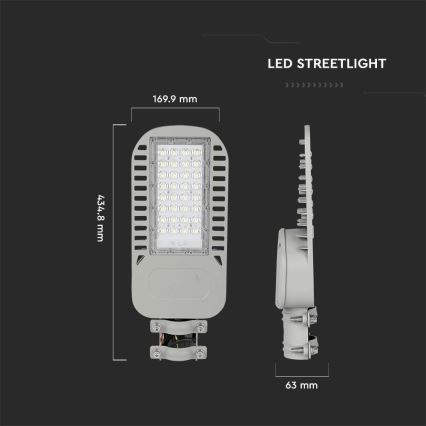 LED Street lamp SAMSUNG CHIP LED/50W/230V 6500K grey