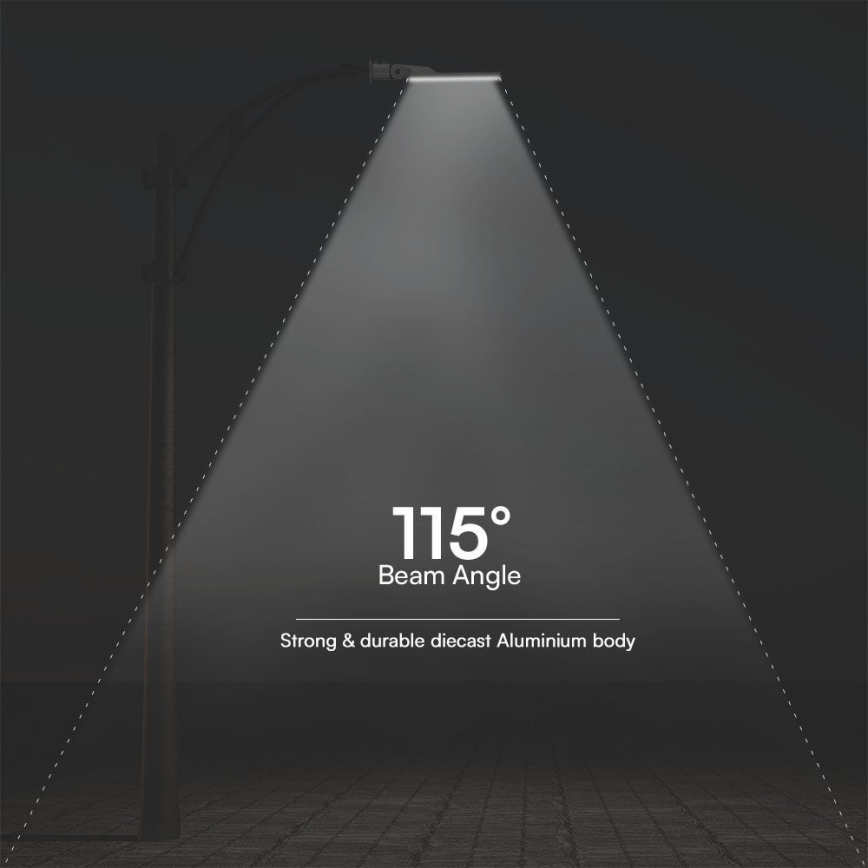 LED Street lamp with a dusk sensor SAMSUNG CHIP LED/100W/230V 4000K IP65 grey