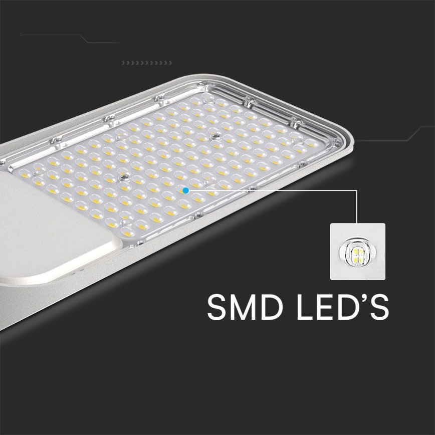 LED Street lamp with a dusk sensor SAMSUNG CHIP LED/100W/230V 4000K IP65 grey