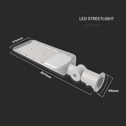 LED Street lamp with a dusk sensor SAMSUNG CHIP LED/100W/230V 4000K IP65 grey
