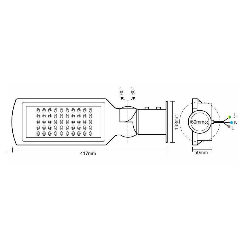 LED Street lamp with a sensor LED/50W/170-400V IP65