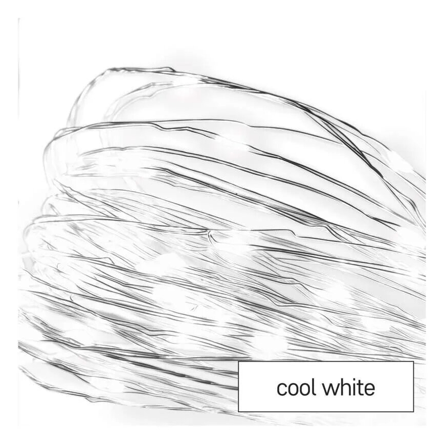 LED  string 20xLED/2xAA 2,4m cool white