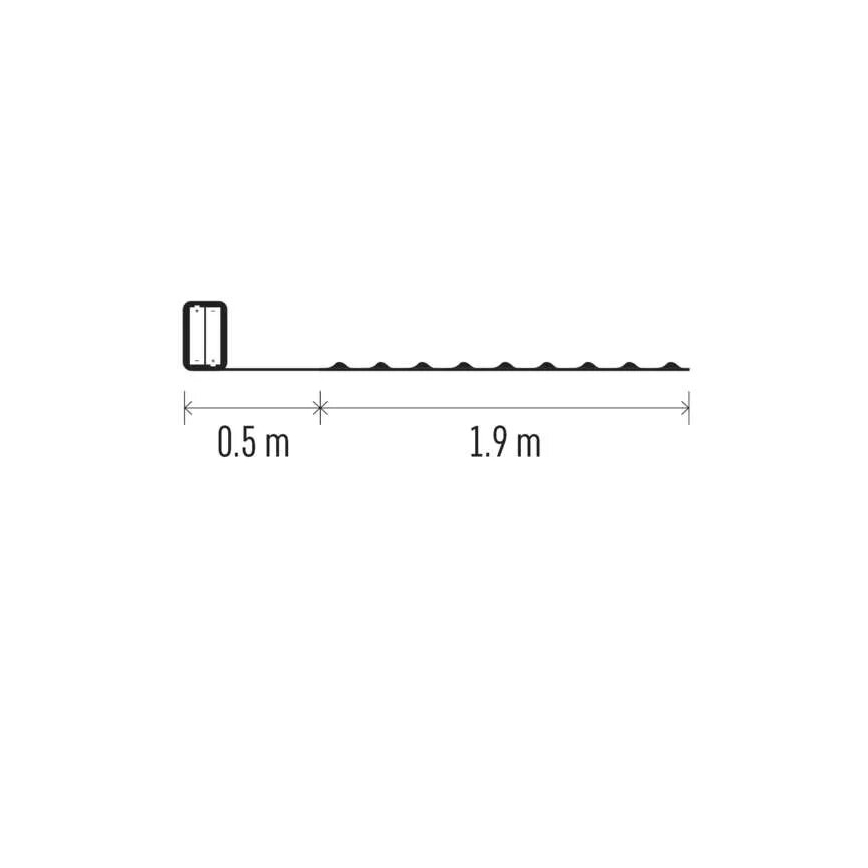 LED  string 20xLED/2xAA 2,4m cool white