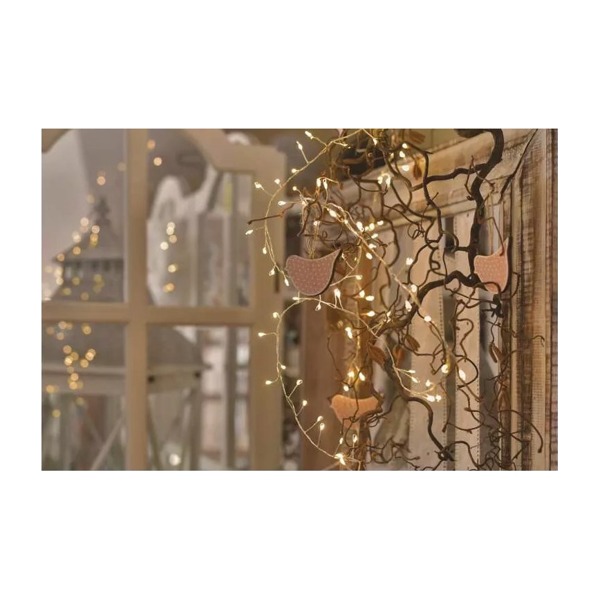 LED string lights 100xLED/3xAA 2.7m warm white