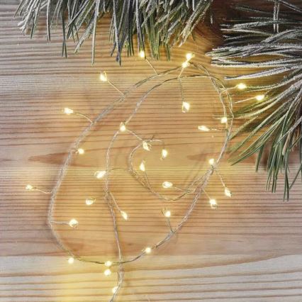 LED string lights 100xLED/3xAA 2.7m warm white