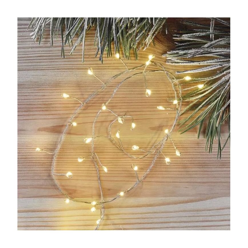 LED string lights 100xLED/3xAA 2.7m warm white