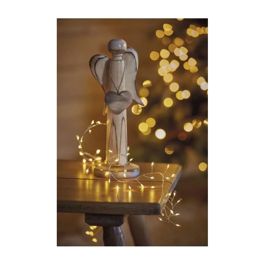 LED string lights 100xLED/3xAA 2.7m warm white