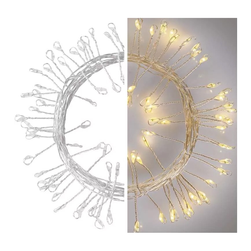 LED string lights 100xLED/3xAA 2.7m warm white