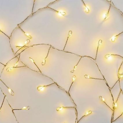 LED string lights 100xLED/3xAA 2.7m warm white