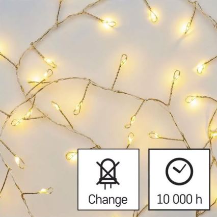 LED string lights 100xLED/3xAA 2.7m warm white
