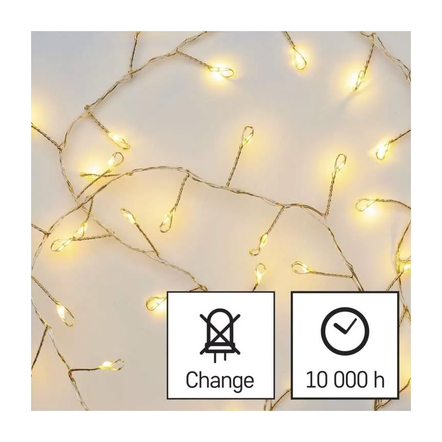 LED string lights 100xLED/3xAA 2.7m warm white