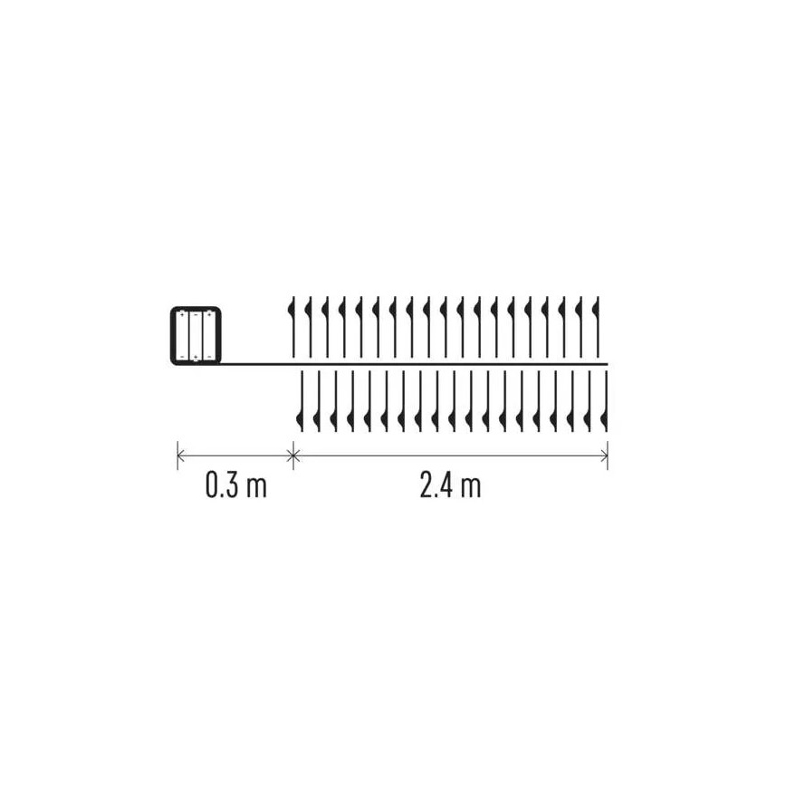 LED string lights 100xLED/3xAA 2.7m warm white