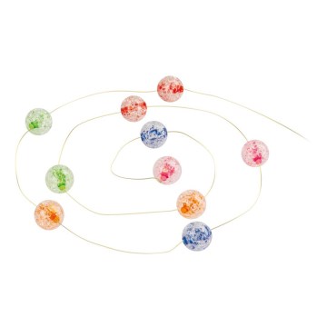 LED string lights 10xLED/2xAA 2.35 m multicolor