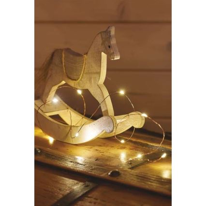 LED string lights, 20 LEDs / 2.4 m, warm white