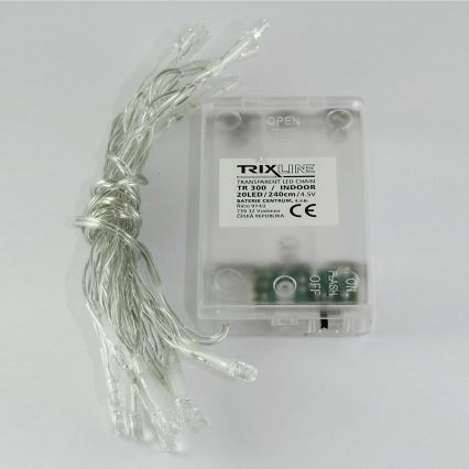 LED string lights, 20 LEDs, 2 modes, 2.4 m, cool white