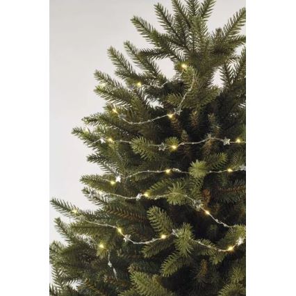 LED string lights, 20 LEDs / 2×AA, 2.2 m, warm white