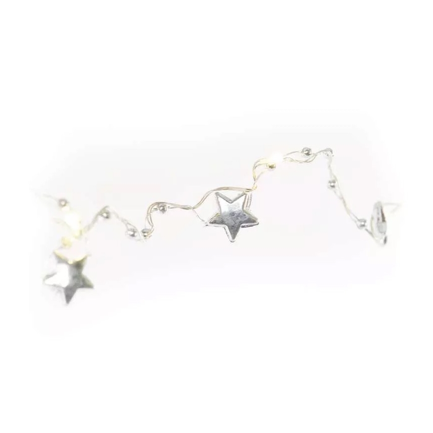 LED string lights, 20 LEDs / 2×AA, 2.2 m, warm white