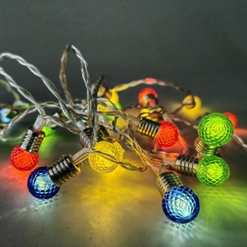 LED string lights 20 LEDs/2×AA/warm white 1.8 m bulbs