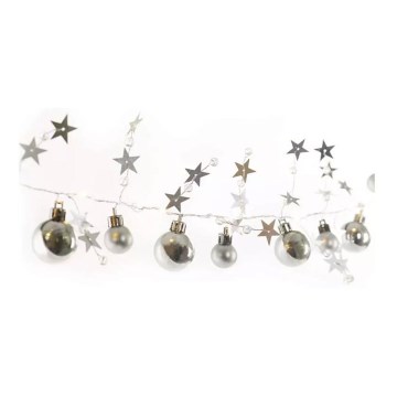 LED string lights, 20 LEDs, battery-powered (2x AA), 2.2 m, warm white