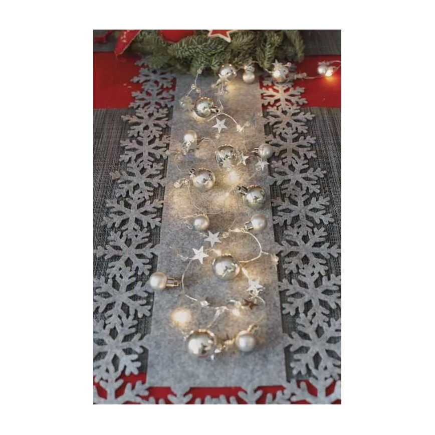 LED string lights, 20 LEDs, battery-powered (2x AA), 2.2 m, warm white